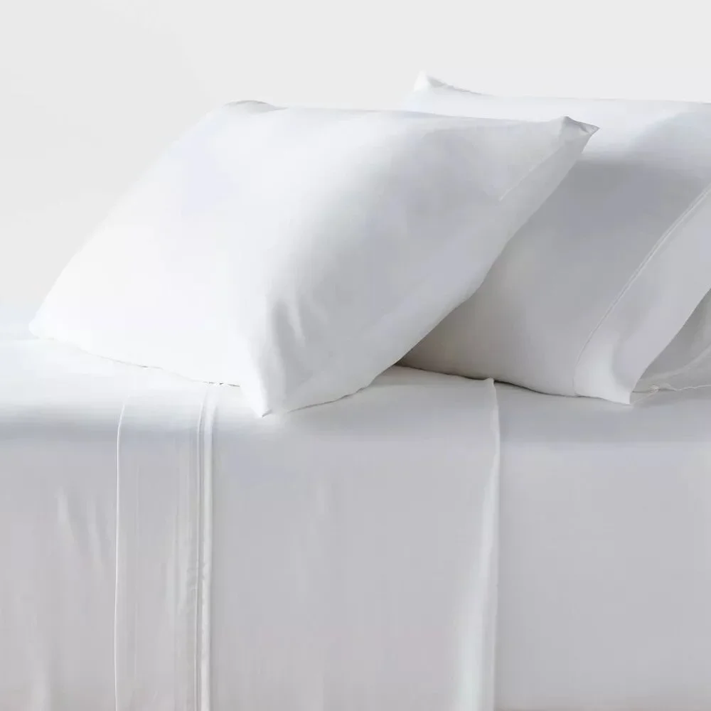 Threshold Cool Tencel Lyocell True White Twin or Twin XL Size 3 Piece Sheet Set